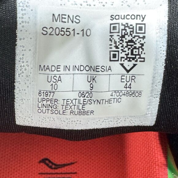 Saucony Kinvara 11  Aqua/Green/Orange Shoes Men\'s 10 Athletic Running Walking main image 9